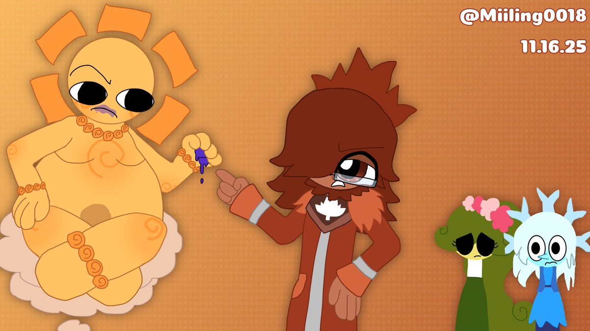 Miiling0018's tweet image. Horus and Aster’s quarrel 

#ocs #ocart #godOCS #horus #aster #teresa #blake