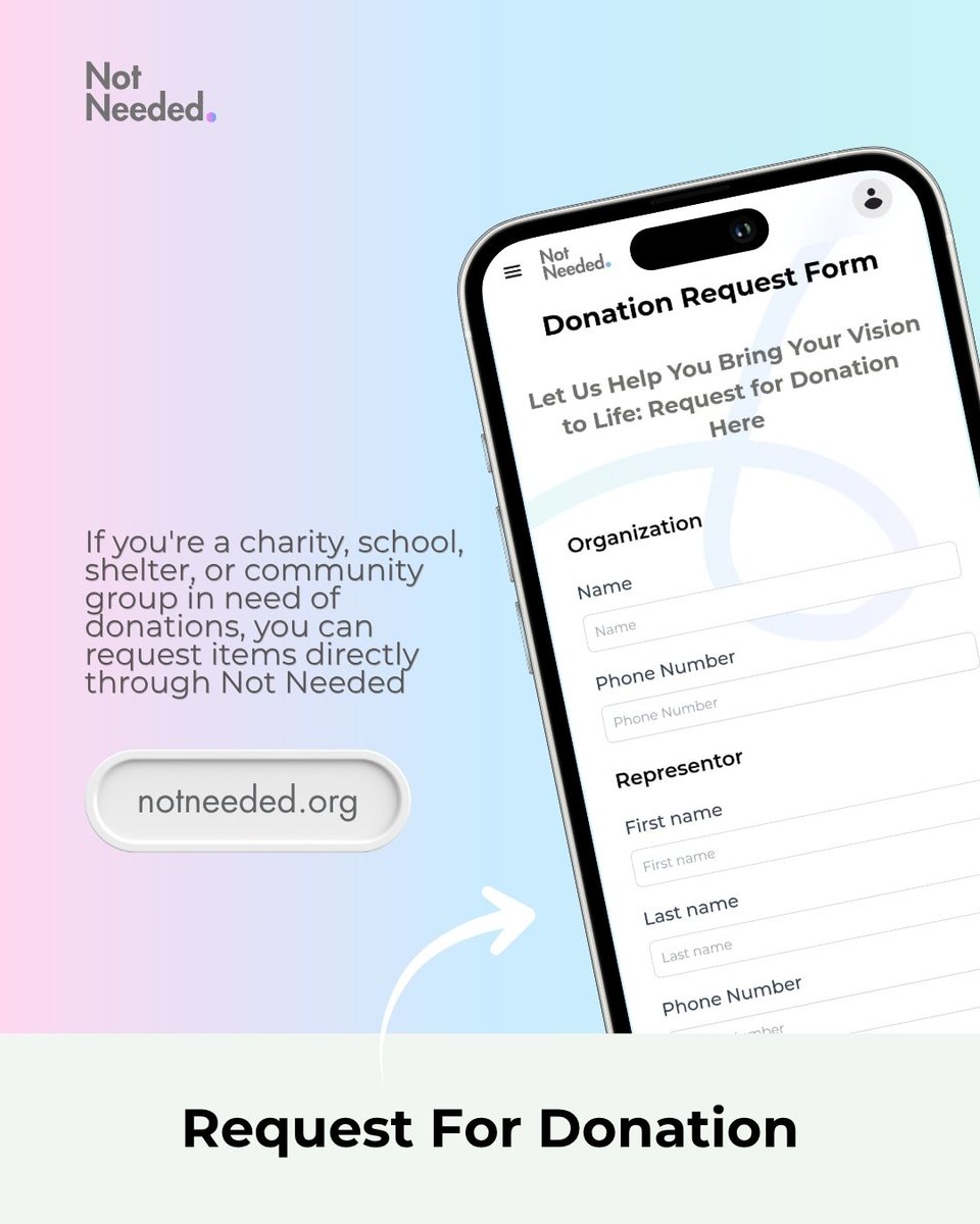 notneeded_wg's tweet image. If your organization or school needs support, request for items directly through Not Needed website. We’re here to help you bring your vision to life—one donation at a time.

Learn more and join at notneeded.org ✨

#LiveLight #NotNeeded #GiveBack