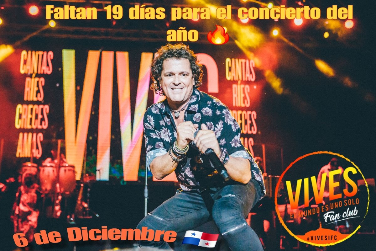 ¡Domingo con ritmo y cuenta regresiva! 🔥🎶
Cada día estamos más cerca del concierto del año.
El 6 de diciembre Panamá va a cantar, saltar y vibrar con la energía de Carlos Vives como solo nosotros sabemos hacerlo. 🇵🇦✨
#VivesEnPanamá #CarlosVives  #6DeDiciembre #VivesIFC