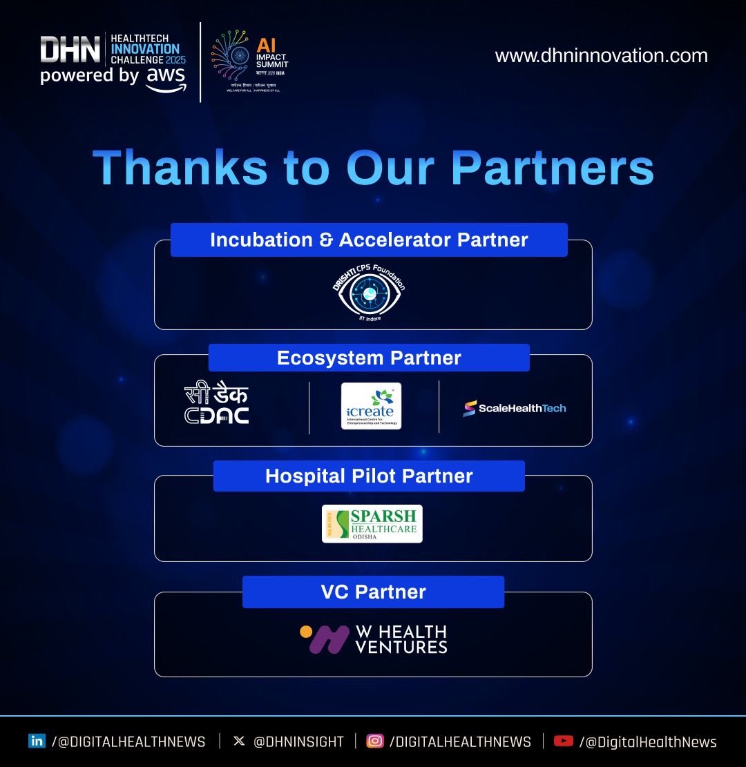 𝗧𝗵𝗮𝗻𝗸 𝘆𝗼𝘂 𝘁𝗼 𝗼𝘂𝗿 𝗶𝗻𝗰𝗿𝗲𝗱𝗶𝗯𝗹𝗲 𝗽𝗮𝗿𝘁𝗻𝗲𝗿𝘀 𝗳𝗼𝗿 𝗽𝗼𝘄𝗲𝗿𝗶𝗻𝗴 𝘁𝗵𝗲 𝗗𝗛𝗡 𝗛𝗲𝗮𝗹𝘁𝗵𝗧𝗲𝗰𝗵 𝗜𝗻𝗻𝗼𝘃𝗮𝘁𝗶𝗼𝗻 𝗖𝗵𝗮𝗹𝗹𝗲𝗻𝗴𝗲 𝟮𝟬𝟮𝟱.

This collaboration has amplified our vision and made the Innovation Challenge 2025 an even stronger