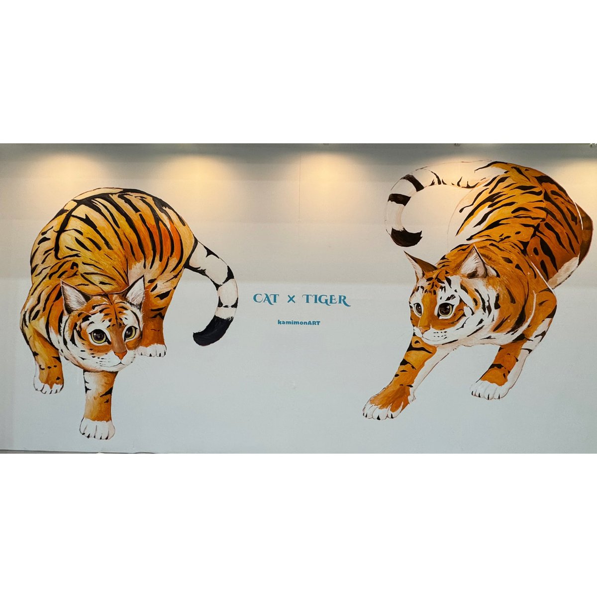 kamimon2008's tweet photo. デザフェス62巨大ライブペイント終了！
でかい虎柄の猫ちゃん描きました見てくれた方ありがとうございました😊🐅

過程動画はインスタの方に載せまーす https://t.co/VCkMe9fr9X