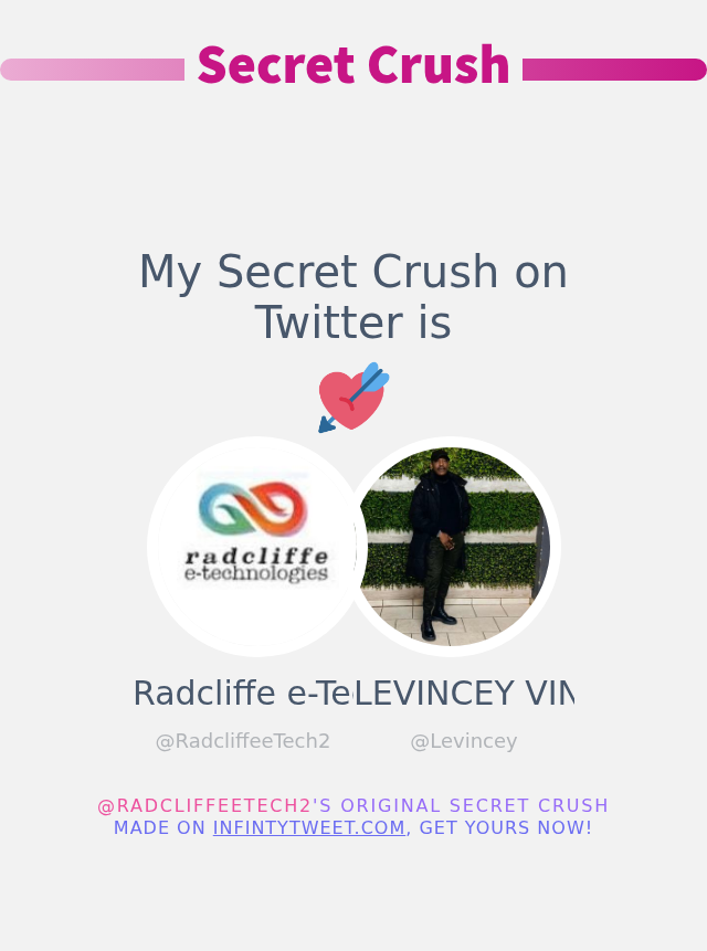 RadcliffeeTech2's tweet photo. My Secret Crush on Twitter is @Levincey

➡️ https://t.co/7OwNbhubC9 https://t.co/yNU3odsSR5