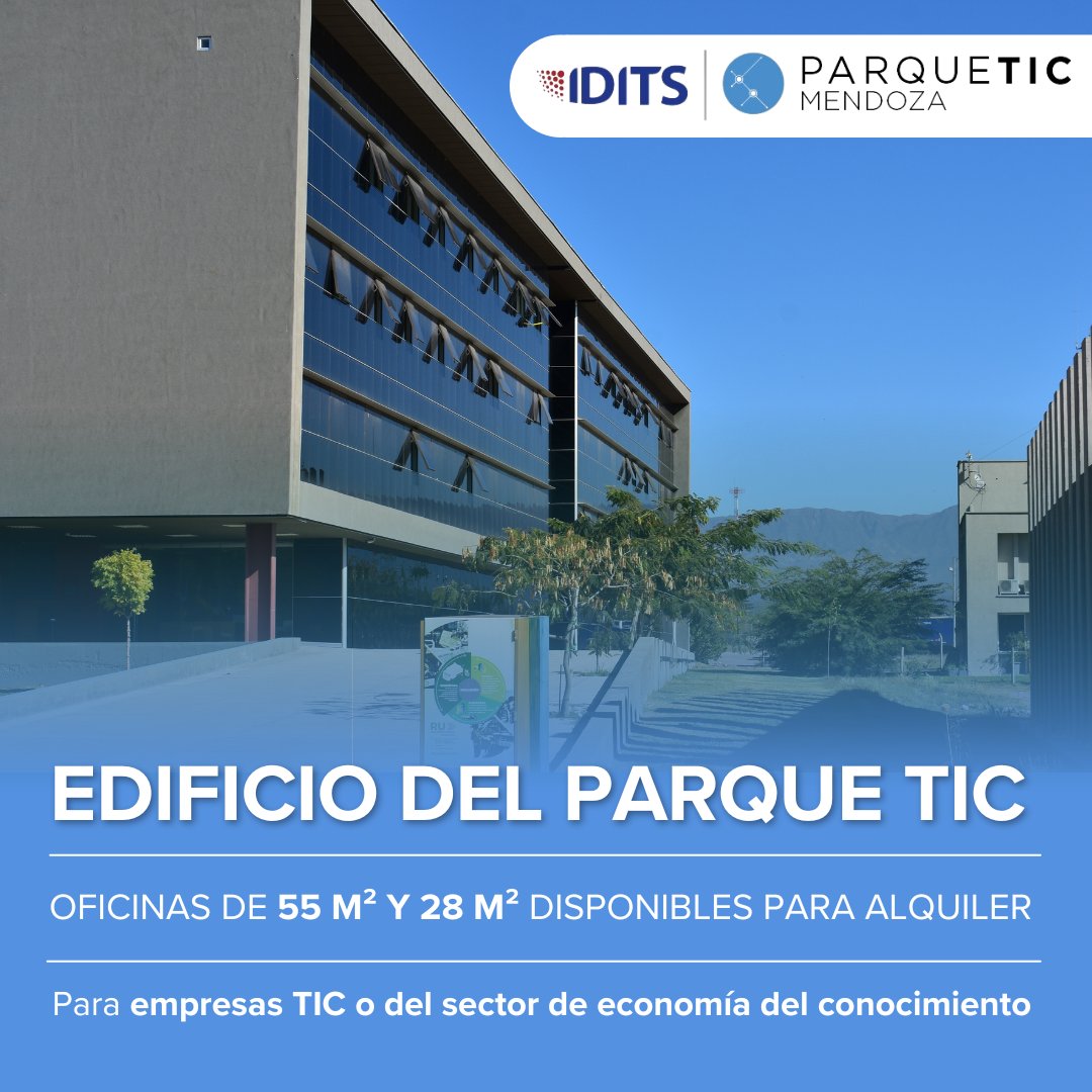 ¿Perteneces al #SectorTIC y necesitas un nuevo espacio?

Te ofrecemos, entre otras cosas:
- Sinergia y vinculación con pares,
- Estacionamiento y seguridad las 24 hs y
- Uso de salas de reuniones (con reserva previa)

Si te interesa, ingresa en acortar.link/CtiZ2J

#Mendoza