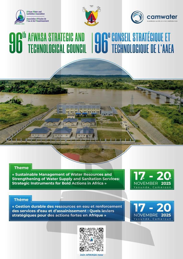 CameroonWater's tweet photo. La CAMWATER - Association Africaine de l’Eau et de l’Assainissement (AAEA) accueille du 17 au 20 novembre 2025 à l'Hôtel HILTON de Yaoundé, les assises du 96ème Conseil Stratégique et Technologique de l’AAEA.

#Afwasa 
#Camwater 
#Yaounde 
#eau 
#Assainissement https://t.co/Eo73SVQ6Ox