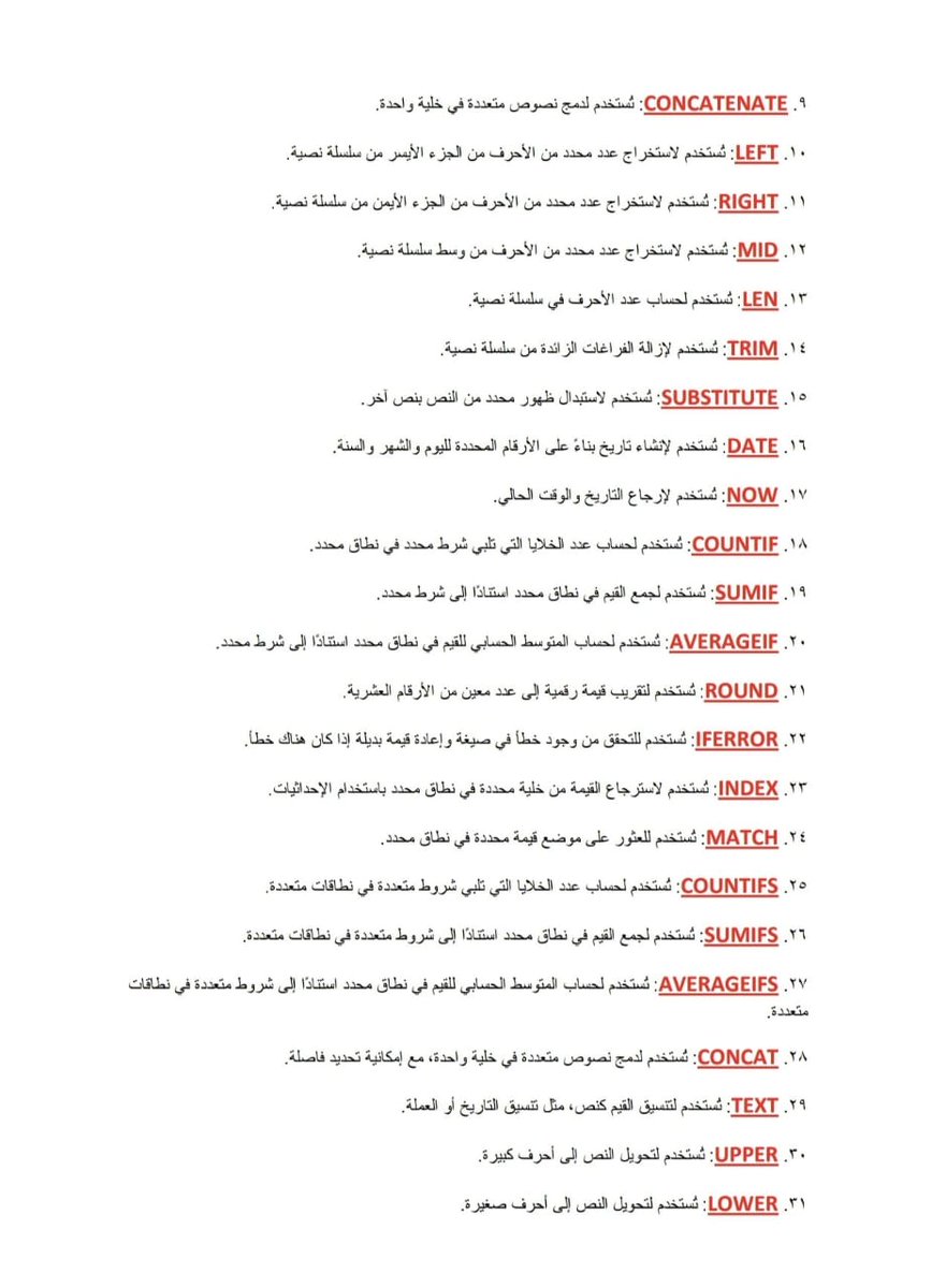 ExcelAr22's tweet photo. تبي تعرف دوال الإكسل المتعلقة بـ :
- تحليل البيانات
- العمليات الحسابية
- البحث والفرز
- الوظائف المشروطة
- العمل مع النصوص 
- الوظائف المالية
- الجداول الديناميكية

كلها عبر هذا الملف الرائع .. بثلاث صفحات فقط!❤️😅 https://t.co/slvOQvq9BT