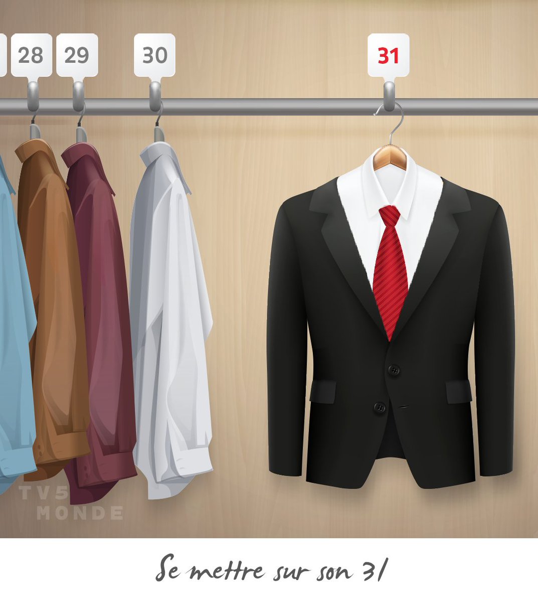 TV5MONDEAsia's tweet image. Se mettre sur son 31 😉
➡ Etre très bien habillé. / Mettre ses plus beaux habits.
Ex. Hier, c&apos;était dîner de gala et elle s&apos;est vraiment mise sur son 31.
#expressiondenombre #expression #fle