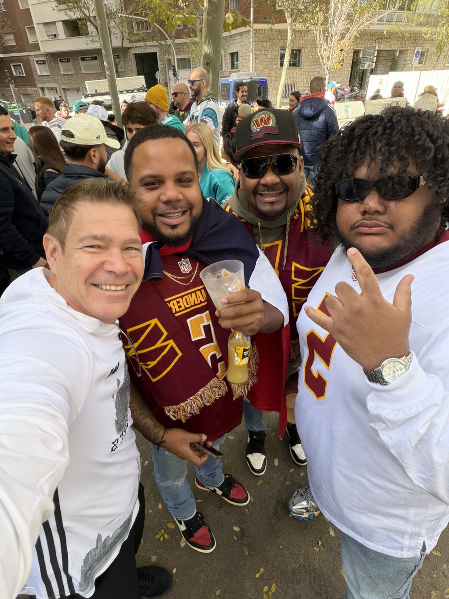 stevechenevey's tweet image. SO amazing to have so many great @fox5dc viewers say hi in Madrid for today’s @Commanders game! #HTTC