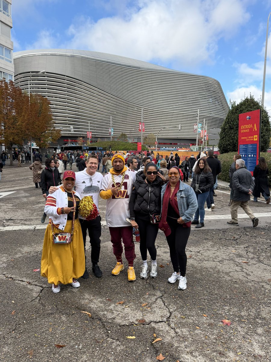 stevechenevey's tweet image. SO amazing to have so many great @fox5dc viewers say hi in Madrid for today’s @Commanders game! #HTTC