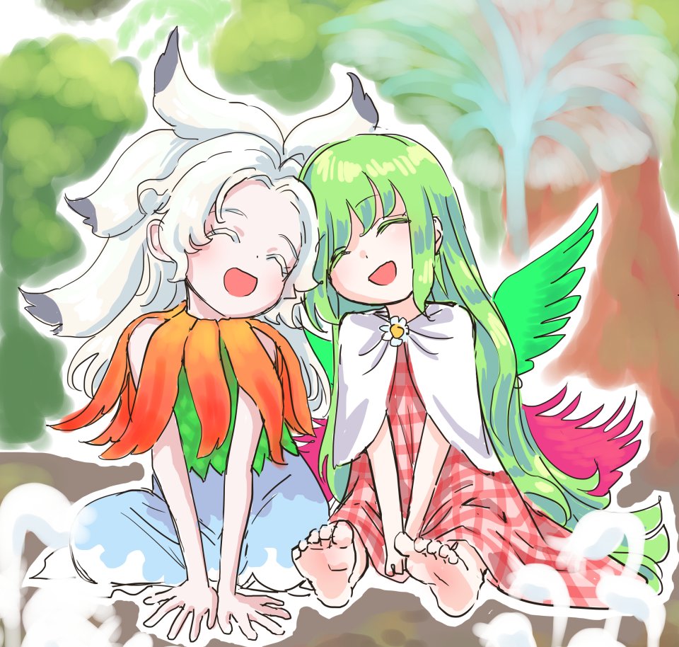 「チミちゃんと幽香ちゃんは太古友達だと思ってる絵。既刊イラスト本より」|S.A.村井＠華激ノ宴🌻香13のイラスト