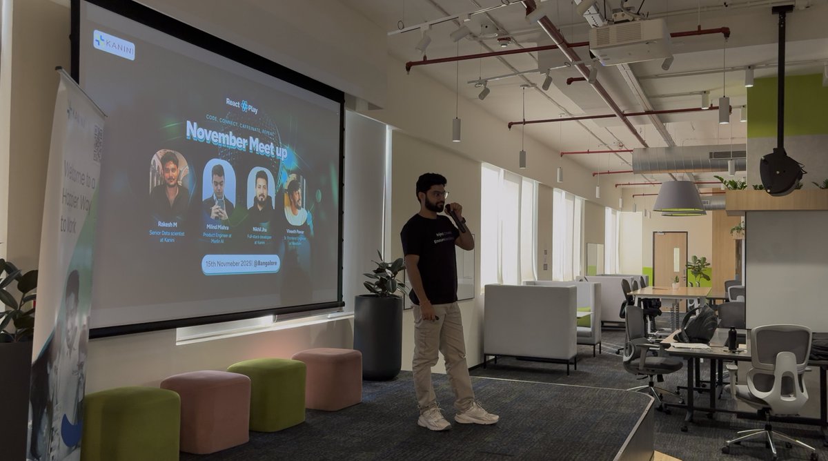 ReactPlayIO's tweet image. Glimpses of the Reactplay November meetup!!

Thanks to all the Speakers:
Milind Mishra
Rakesh M
Vineeth Pawar R
Nikhil Jha

Thanks to KANINI for hosting us!!

(1/3)