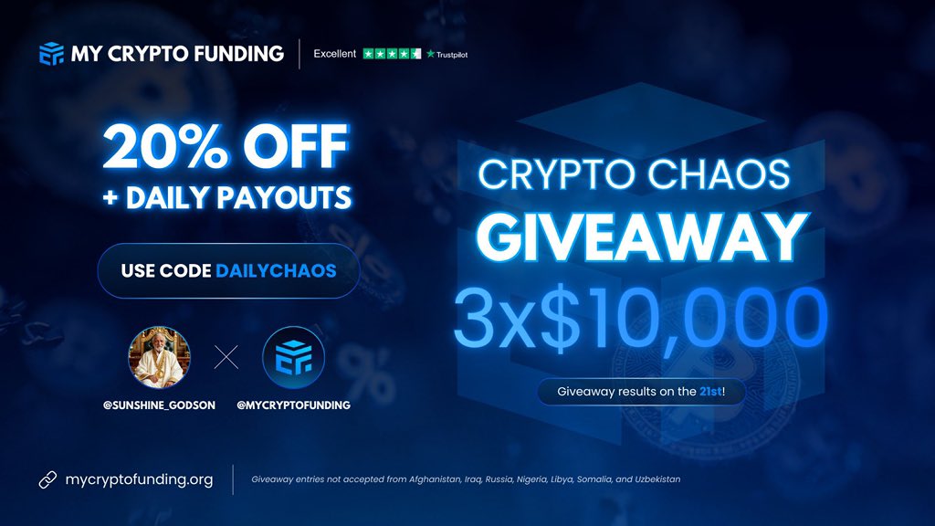 🎁 3 × $10,000 Giveaway 🎁

20% OFF + Daily Payouts live at @Mycryptofunding 

1️⃣Follow <a href="/MyCryptoFunding/">My Crypto Funding</a> , <a href="/muthaiah4x/">𝗭𝝨𝗡𝗜𝗧𝗦𝗨 🔱</a> &amp; <a href="/Sunshine_godson/">Sire Godson</a> 
2️⃣Like, Retweet and Tag 3 friends

Winners will be announced on Nov 21 ⏳