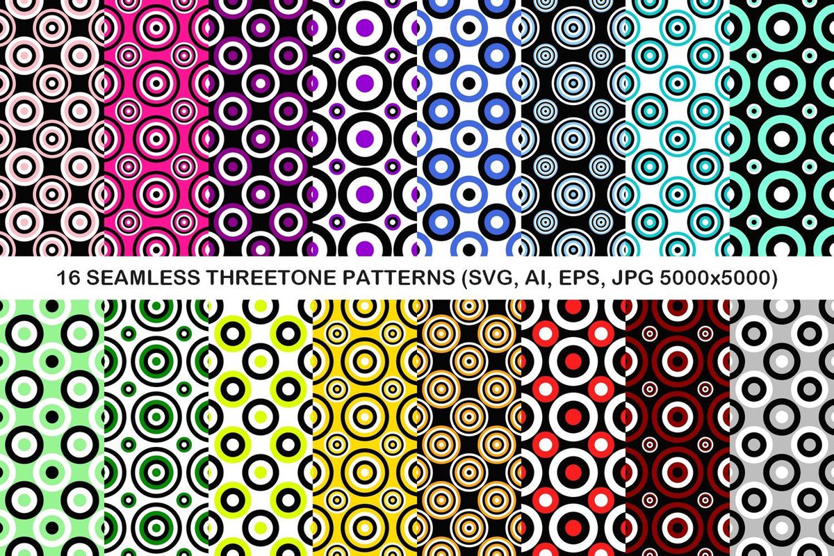 DavidZydd's tweet image. 16 Seamless ThreeTone Circle Patterns designbundles.net/davidzydd/3258… #DavidZyddVectors  #SeamlessVectorPattern #PatternsVector #PatternVector #Repetitive #RepeatingPatterns #RepeatPatternSet #RepeatPatterns #SeamlessCirclePatterns