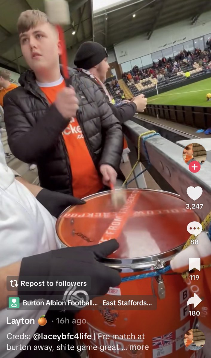 Well that old drummer of ours is now a Blackpool fan 🤣 #bwfc