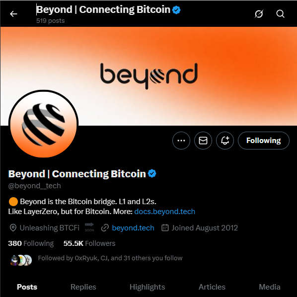 "Beyond Tech is unleashing the true power of Bitcoin! 
🔓 $1.3T DeFi market?
 
It’s all within reach now with the first native Bitcoin L1 interoperability protocol. 

No silos, no limits—just seamless, secure connections. 💥 #BeyondTech #Wallchain #Bitcoin"