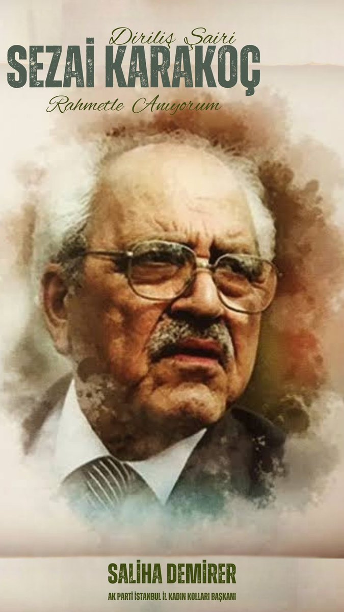 Diriliş düşüncesinin mimarı, medeniyetimizin büyük mütefekkiri Sezai Karakoç’u vefatının seneidevriyesinde rahmet ve minnetle yâd ediyorum.

İnancı, duruşu ve davasına adanmışlığıyla yalnızca bir şair değil; bir medeniyet inşacısı, bir ufuk insanı olarak hepimize yol gösterdi.