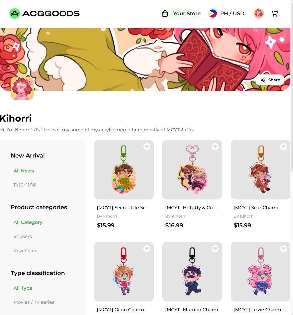 Kihorri's tweet image. Soft launching my MCYT merch is finally on ACGGoods store!!! ✨

🌸acggoods.com/store/kihorri 🌻