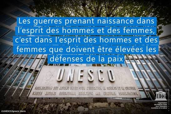 L’Organisation des Nations Unies pour l’éducation, la science et la culture,(UNESCO) est une agence de l'ONU fondée à Londres le 16 novembre 1945, cinq mois après la fondation de l'ONU elle-même à San Francisco. Sa vocation est inscrite dans le préambule de son Acte Constitutif👇🏾