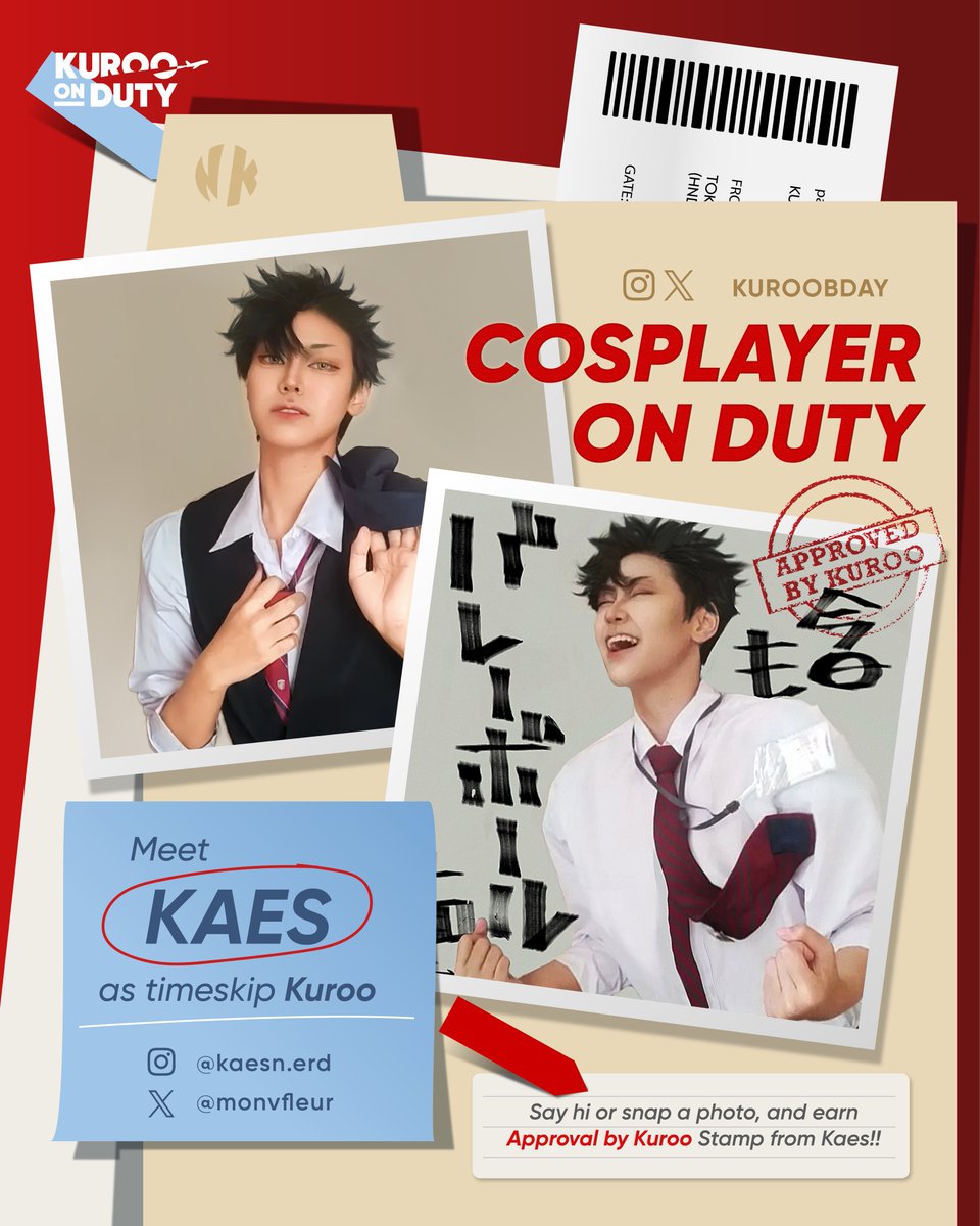 Meet Kaes as Timeskip Kuroo Tetsurou at the Café Event (Exhibition Area)!

Stay sharp, Corporate Buddies — don’t miss Kaes on-duty charm and earn your Approval by Kuroo stamp! 💼🗂️

#KurooOnDuty #Kuroorporate31 🏐👔💼📑✈️❤️