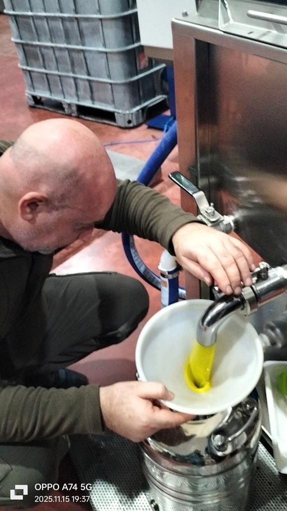 Yesterday Monti Rossi Etna Wines produced a limited quantity of very high level extra virgin olive oil for our wine and oil tasting customers.