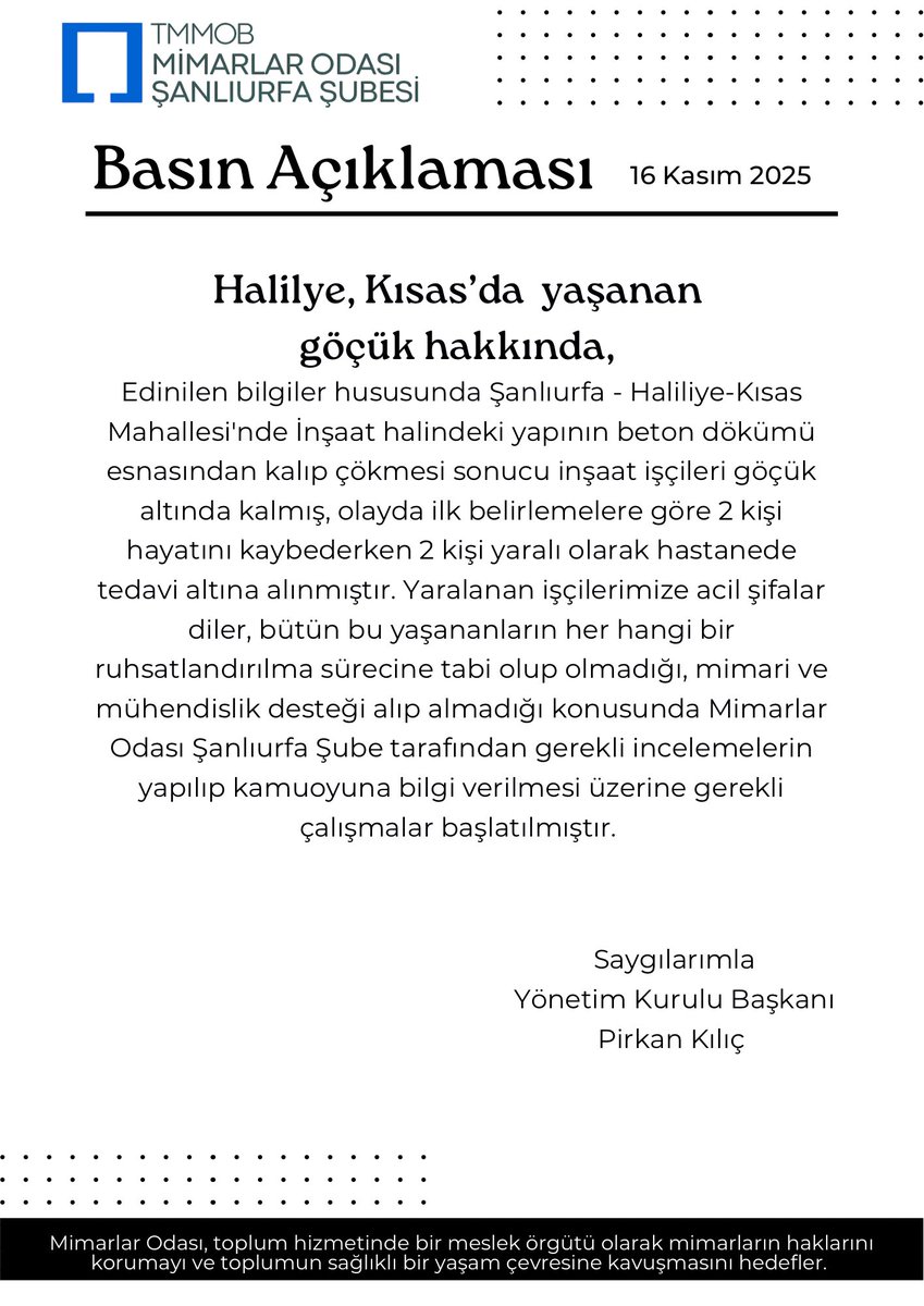 Haliliye ilçesi Kısas Mahallesinde yaşanan göcük sonrası yerinde incelemeler de bulunup, hukuki ve teknik incelemelerde bulunuldu.