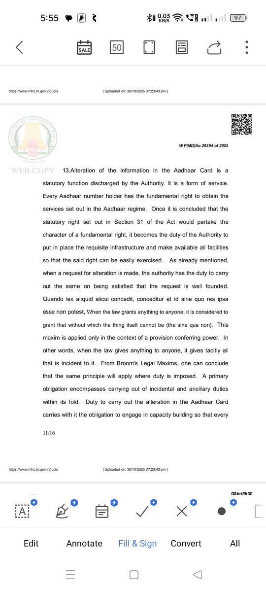vishmean's tweet image. @Aadhar_UIDAI pls look into your #implement this order without fail (order number W.P(MD)No.29394 of 2025). @suchetadalal going forward this #Order will you to help #people for aadhar related issues , alteration  #fundamentalright for any #aadhar holder