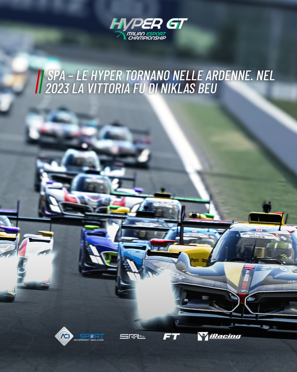 Mercoledì le Hyper tornano a Spa-Francorchamps. Ultimo precedente nel 2023: vittoria Niklas BEU (Mivano Corse), ma pole 1:58.674, giro veloce e titolo italiano per Edoardo LEO. Nuovo capitolo nelle Ardenne.

#HyperGT #SimRacing #ACIESport <a href="/acisport/">acci</a>  <a href="/FTraiettoria/">Fuori Traiettoria</a> <a href="/iRacing/">iRacing</a>