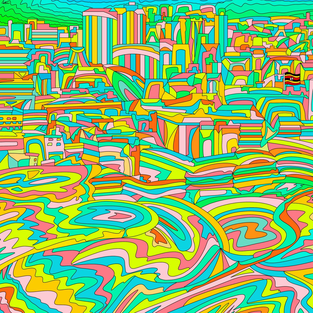 弾ける色を最大限に手書きで緻密に描いた私の世界。

#絵描きさんと繋がりたい  
#秋の創作クラスタフォロー祭り #イラスト
#絵柄が好みって人にフォローされたい