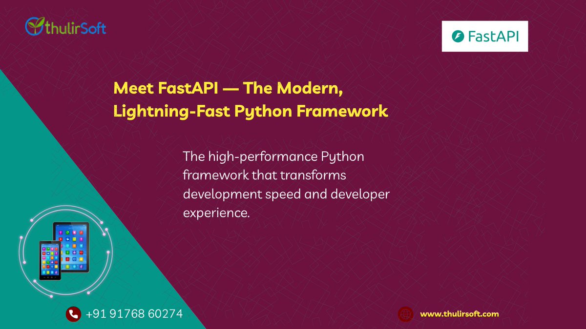 ThulirSoft's tweet image. ThulirSoft – FastAPI &amp;amp; Web Development Company in Chennai.ThulirSoft is a Chennai-based web development company specializing in fast, secure, and scalable API solutions using FastAPI. #ThulirSoft
#FastAPI #WebDevelopment #ChennaiBusiness
#APIDevelopment #PythonDeveloper