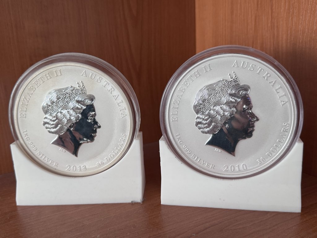 eustacker's tweet image. These beauties sit on my display stand in living room. 
#silver #kilocoin