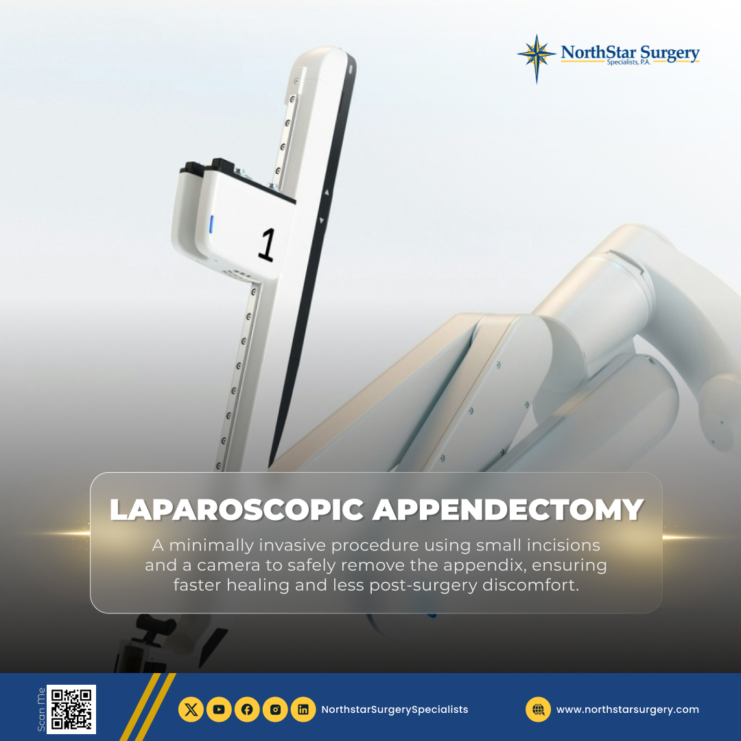 NorthStarSurg's tweet image. Laparoscopic Appendectomy

 💡 Small incisions, faster healing
 📋 Camera-assisted precision
 🚀 Minimal discomfort, maximum recovery

→ Safe appendix removal
#LaparoscopicAppendectomy #MinimallyInvasiveSurgery #QuickRecovery
 @ClevelandClinic @MayoClinic @JohnsHopkinsMedicine