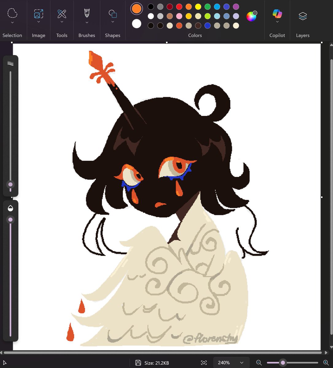 beautiful oc 🐦‍⬛🍊 had to draw them ! <a href="/eefojsoup/">🍊</a>