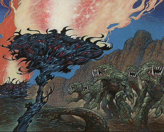 Gorillaij's tweet photo. Today is day 67 of 365 of posting beautiful art featured in the Premodern format. #Premodern #PremodernMTG #MTGArt

Card: Fires of Yavimaya
Release: Invasion (2000)
Art by: Val Mayerik https://t.co/MYHFxb1jZe