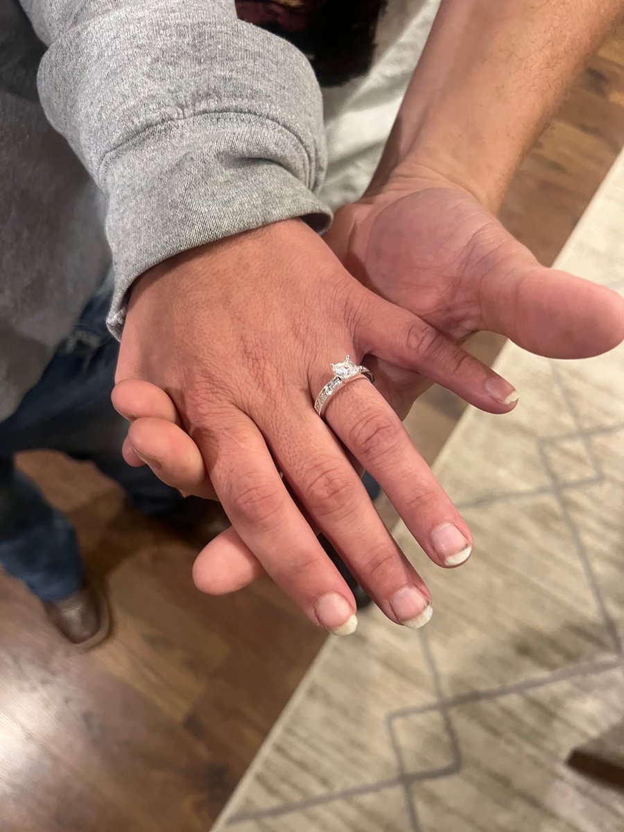 Cheesehead1982's tweet photo. Its official she said yes!!!  I'm engaged for the first time in my life to my Absolute Best friend Rebecca!!! https://t.co/Zg9BsB8ANJ