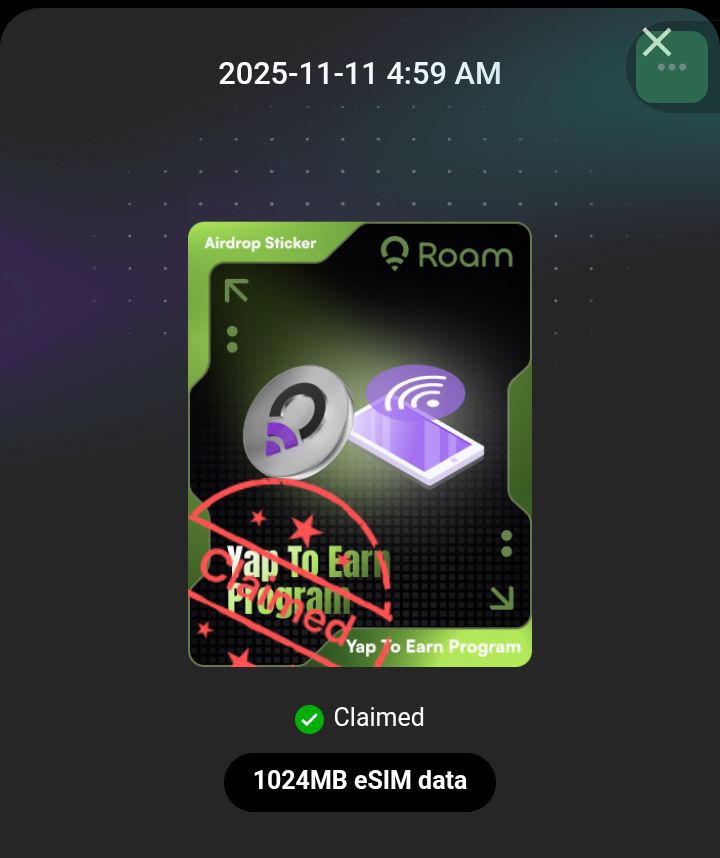 plesenam2's tweet photo. It's great to get 1GB Esim data from the Yap to Earn Program, with these Esim data I don't have to worry about internet connection issues anymore on vacation. thanks roam for hosting this event.

@WeRoam #Roam #Esim https://t.co/hyhHuPyltb
