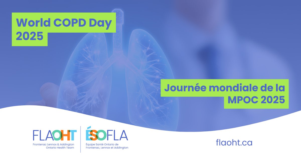 FLA_OHT's tweet image. 🌍 Today is #WorldCOPDDay — a reminder to take breathlessness seriously. This year’s theme: “Short of Breath? Think COPD.”

Looking for #COPD or #LungHealth supports in #KFLA? Visit #FindServices to connect with care &amp;amp; community programs: flaoht.ca/pages/find-ser…

#FLAOHT