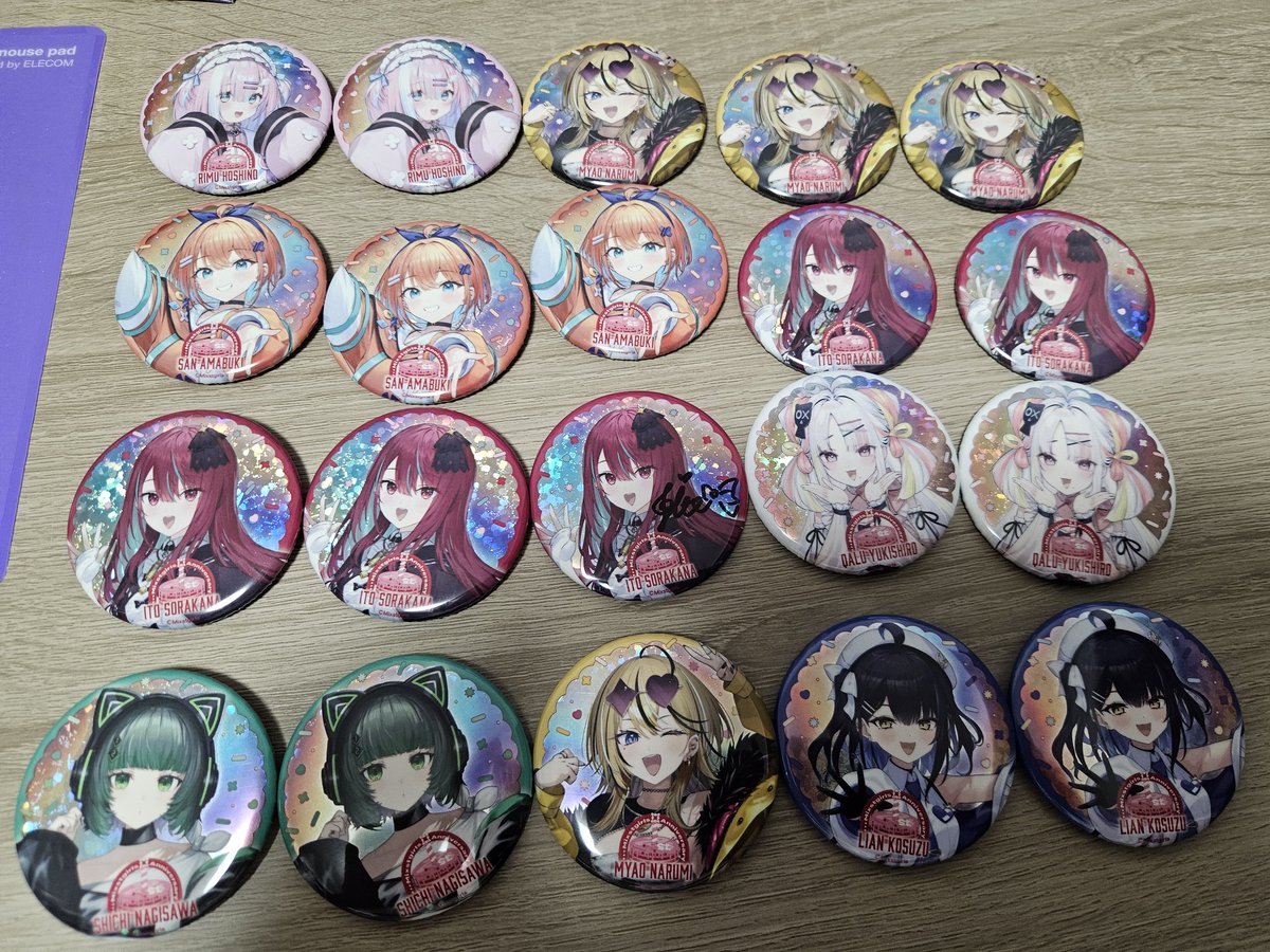 缶バッジ 20点 渚沢シチ #ミクスト ランダムで20個缶バッチ 選んで開封した結果！！