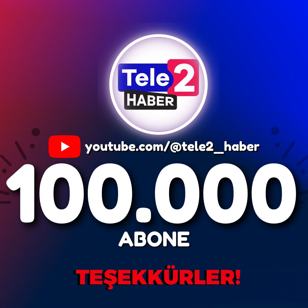 Tele2 Haber YouTube'da 100 bin abone! 
Bu kısa sürede destek olan herkese teşekkür ederiz!

Şimdi hedef 1 milyon abone! youtube.com/@tele2_haber