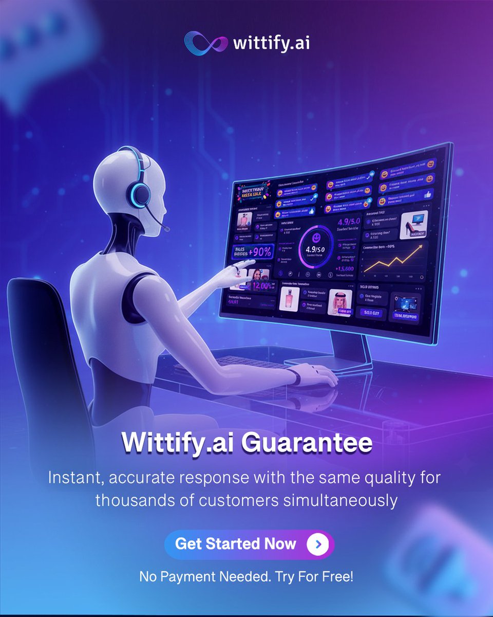 Is your team ready for the peak? 🤯

Wittify.ai guarantees professional response and unified quality, even when receiving thousands of inquiries in a single moment.  

Try it Now for free! 
wittify.ai