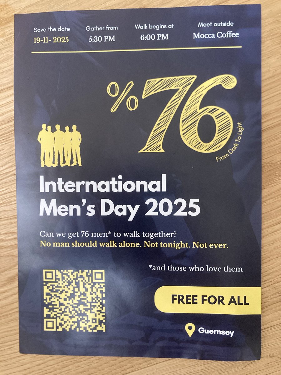 steve_falla's tweet image. An event on Wednesday raising awareness of male suicide (76% in Guernsey).