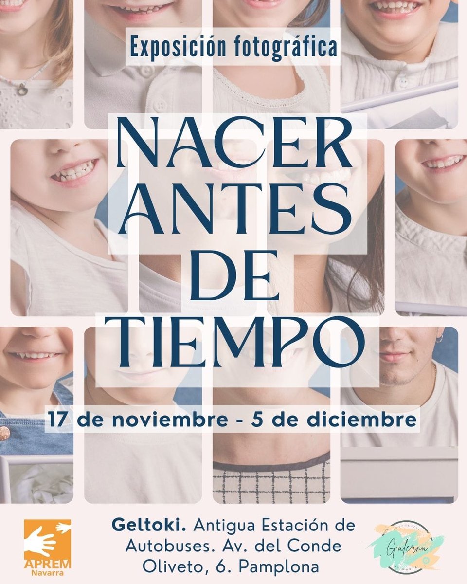 sarzoz's tweet photo. Mañana, Día Mundial de la Prematuridad, inauguramos esta exposición de fotos en Geltoki (antigua estación de autobuses de Pamplona).
Podéis verla, de lunes a viernes, hasta el 5 de diciembre.
💜 https://t.co/ABbqPVnIHn