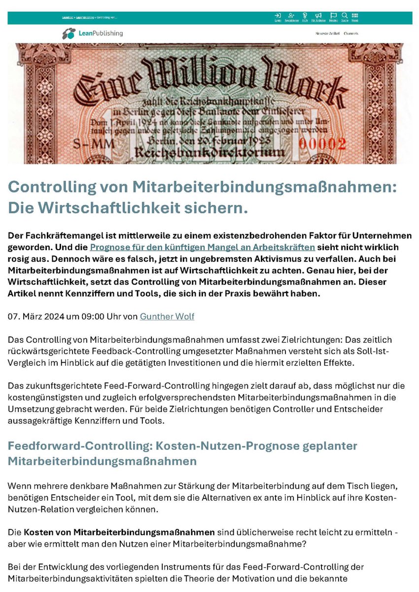 #Mitarbeiterbindung ist ein Herzensthema von mir. Dennoch wäre es falsch, in ungebremsten Aktivismus zu verfallen. Auch bei #Mitarbeiterbindungsmaßnahmen ist auf Wirtschaftlichkeit zu achten. Download wie immer kostenlos auf bindung-mitarbeiter . de bei den Fachartikeln.