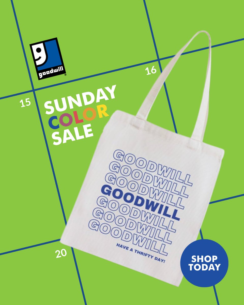 Today’s the day!
PURPLE and RED tags are part of our $3/$2 Sunday Sale.
Happy shopping at Goodwill! #Goodwillnj #GoodwillPhilly #Sundaysale
