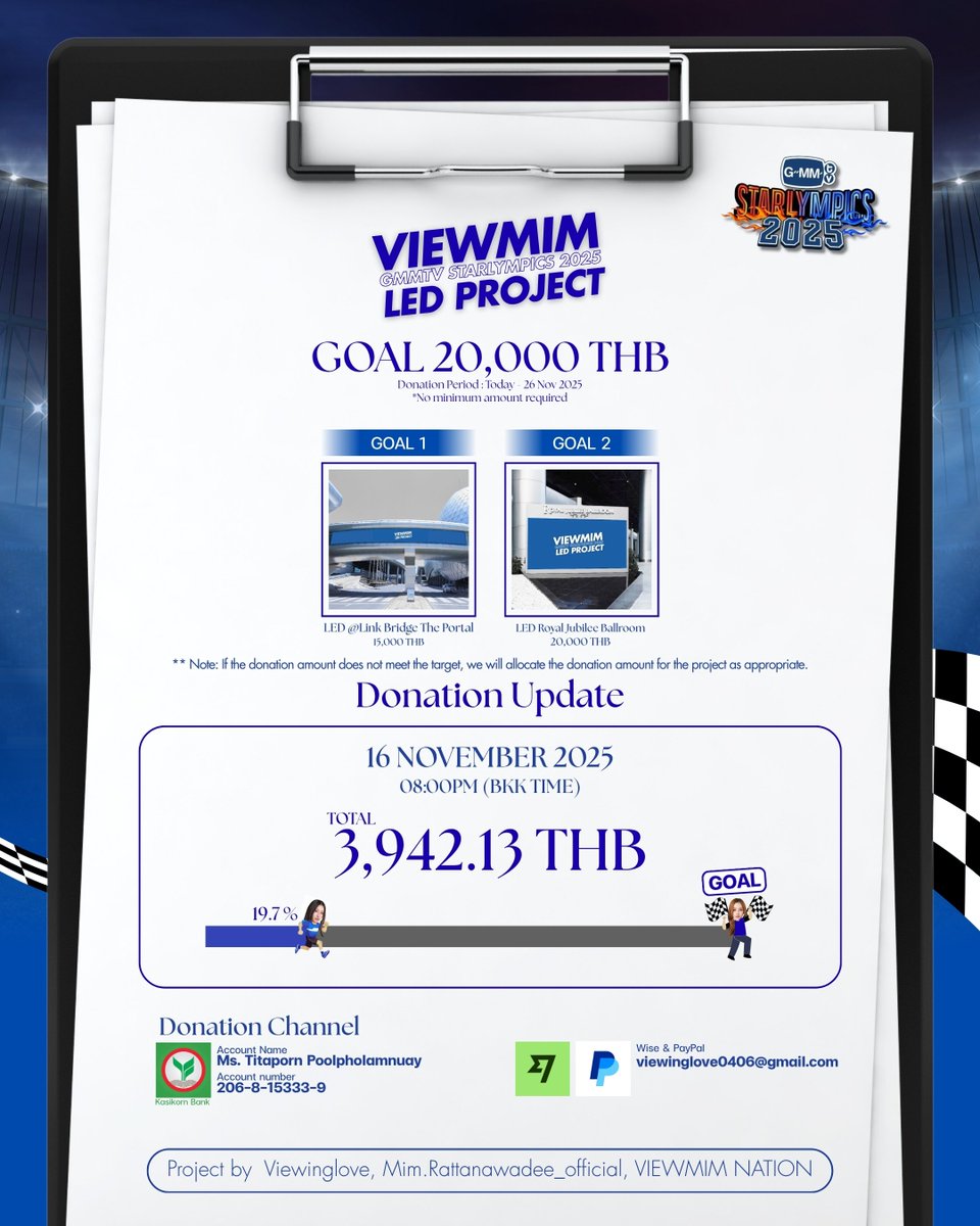 Viewinglove_'s tweet image. ViewMim GMMTV Starlympics 2025 LED Project 🖤🦅

Donation Update : 
16 NOV 2025 

Total 3,942.13 THB 

More details
🔗 : forms.gle/oHwiJnCRJ3EEGu…

#ViewMim #วิวมิ้ม
#viewbenyapa #mimrattanawadee
#GMMTVStarlympics2025

@mimrtdofficial @ViewMimNATION2

** หมายเหตุ :…