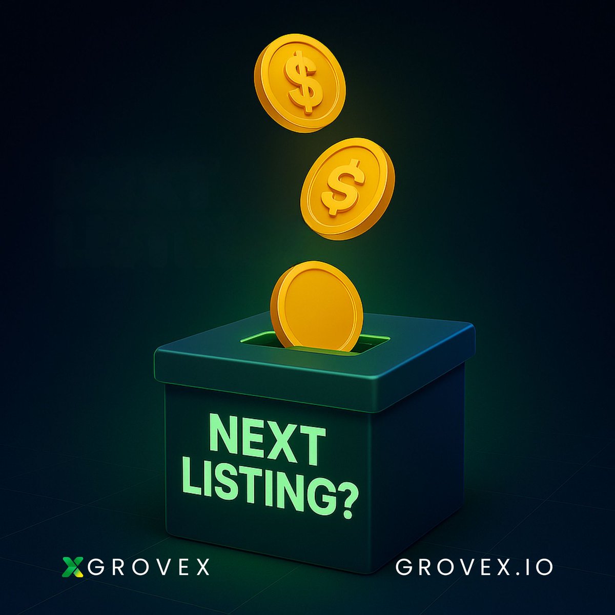 GroveXchange's tweet image. Which project should be the next to light up GroveX? 🚀💸 We’re voting for the NEXT LISTING! 

Comment the project you want to see listed next and tag them below so we can add them to the conversation. Your pick could be our next big reveal on GroveX. ⬇️ 
#GroveX #CryptoCommunity