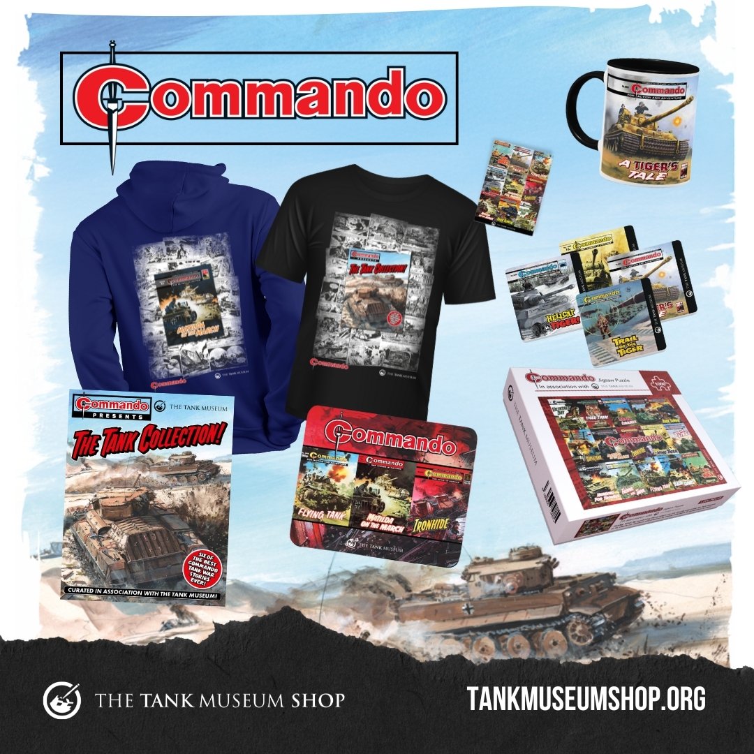 CommandoComic's tweet image. Ey up, Squaddies. Get yourself kitted out with the latest Commando products from The Tank Museum - eu1.hubs.ly/H0ptTSV0