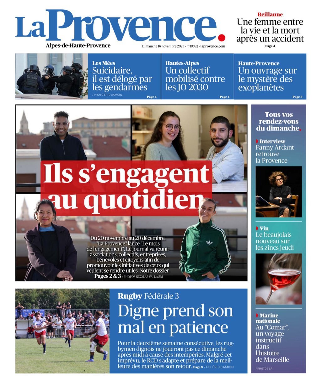 🔵🔵 🤝🗣️ En cette fin d'année 2025, <a href="/laprovence/">La Provence</a> lance son « Mois de l'Engagement », un cycle de 8 événements et 4 rencontres organisés au sein de notre siège à #Marseille. Tout le programme à retrouver sur notre site.