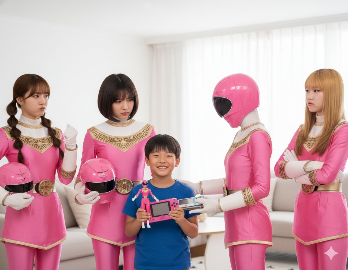 オーピンクで楽しもう
Ai生成シリーズ（お姉さんマスクオフ編４）

さらに追加・憧れのヒーロー達に出会う
（本来の戦隊たちのあるべき姿を表現？）
若干生成時の不完全な所もありますが雰囲気でどうぞ

姉達の表情にも注目？