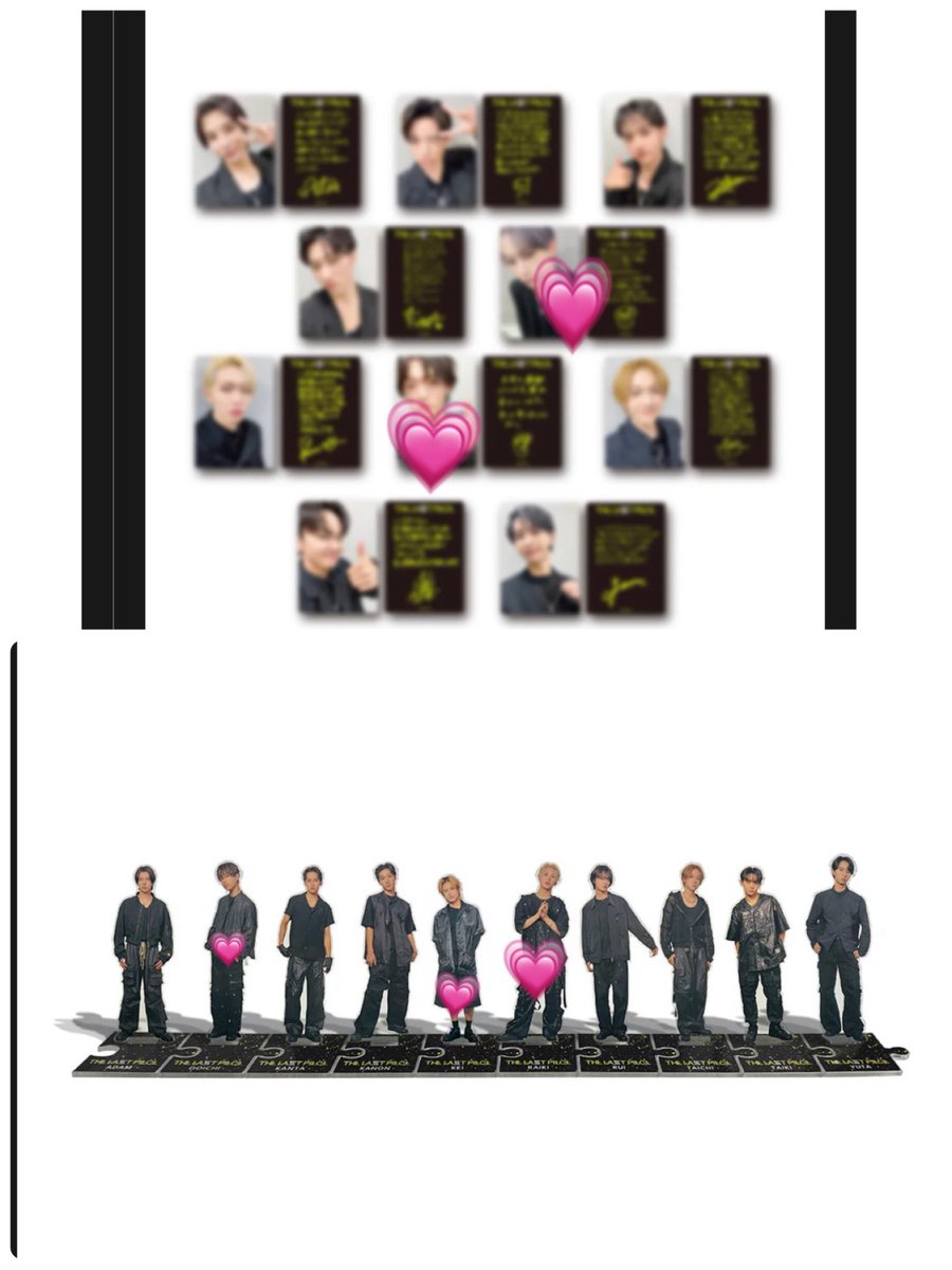 aaanuuhasi0126's tweet image. THE LAST PIECE フォトカ アクスタ交換
【譲】画像（アダム、タイチ、タイキ、カノン、カンタ、ユウタ）
カノンはライキのみ
【求】ライキ、ケイ、ゴイチ
(アクスタは、ライキゴイチ)

郵送📮又はBFファンミ広島、福岡お気軽にお声掛けください☺️
 #THELASTPIECE  #THELASTPIECE譲 
 #THELASTPIECE交換