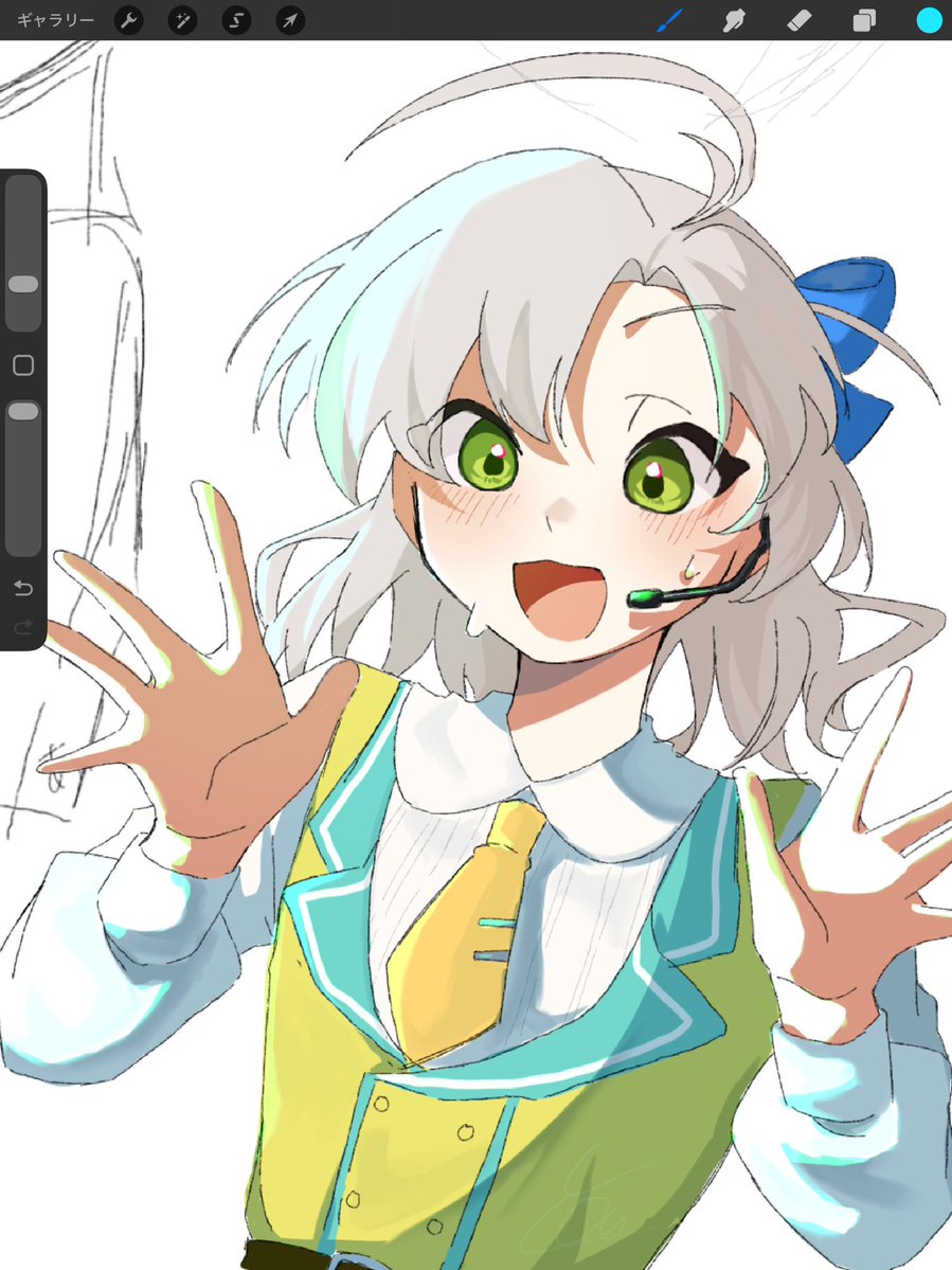 めっちゃ可愛い落書き描けた
#艦これ　#艦これイラスト　#衣笠さん