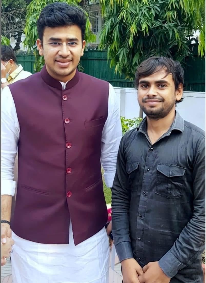 National President of the BJYM And an Member of Parliament, from South Bangalore is elder Brother, 
Shree. <a href="/Tejasvi_Surya/">Tejasvi Surya</a>  ...JI
Hearty Greetings and Congratulations of The Birthday...💐🙏